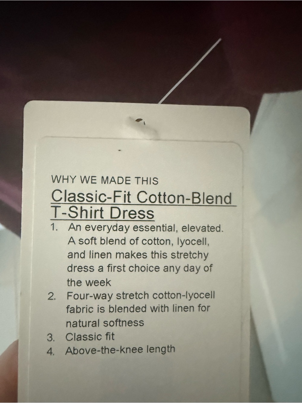 NWT Lululemon Classic-Fit Cotton-Blend T-Shirt Dress in GARN color - Picture 3 of 8
